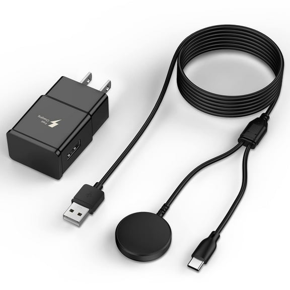 2 in 1 Samsung Watch Charger 6.6FT/2M Galaxy Watch Charger Cable with 18W USB A Fast Charger Power Adapter Plug for Samsung Galaxy Watch 6/5/4/3/2/1