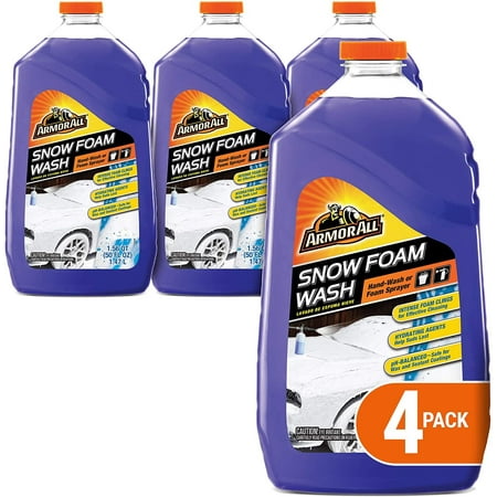 Armor All Car Wash Snow Foam Formula, Cleaning Concentrate for Cars, Truck, Motorcycle, Bottles, 50 Fl Oz, Pack of 4, 19141-4PK