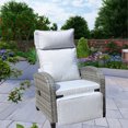 thumbnail image 6 of Adjustable Backrest Outdoor Wicker Recliner with Iron Frame - Durable All-Weather Patio Lounge Chair for Poolside, Deck & Garden Relaxation, 6 of 9
