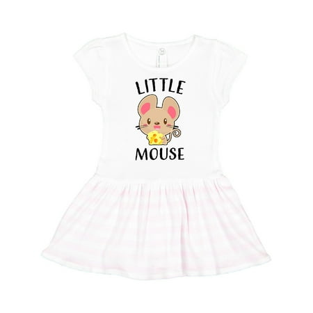 

Inktastic Little Mouse with Cute Mouse Holding Cheese Gift Toddler Girl Dress