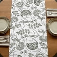 thumbnail image 5 of Farmhouse Spring 120 Inch Table Runner, Seaweed Green Fruit Plant Leaf Flower Farmhouse Dresser Scarf Cotton & Linen Tablerunner for Dining/Kitchen Island/Holiday Party Décor 13" x 120", 5 of 9