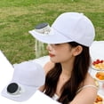 thumbnail image 1 of Gorra De Ventilador Solar De Poliéster Gorra con ventilador solar para adultos,batería de 650 mAh y ajuste de 360°,color blanco,ideal para la protección solar en verano (1 unidad). Rkxzt, 1 of 8