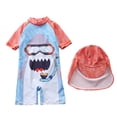 thumbnail image 1 of HUANBAI Boys Long Sleeve Rash Guard Swim Shirt With UPF Sun And Matching Swim Trunks For Beach Pool 4-5 Years, 1 of 6