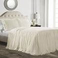 thumbnail image 1 of Lush Decor Ruffle Skirt Bedspread Ivory 3Pc Set King, 1 of 7