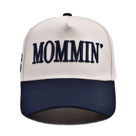 EGNMCR Pool Toys, Women’s MOMMIN Trucker Hat Vintage Adjustabled Embroidered Baseball Cap For Women With Ponytail Hole Adjustabl Two-ToneSun Protection Ponytail Hat For Summer Mama Trucker Hat
