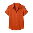 thumbnail image 7 of IUYRTFE Women's Short Sleeve Collared Button Down Shirt Relaxed Fit Stretch Casual Summer Blouse, 7 of 7