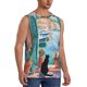 thumbnail image 2 of Fotbe Coastal Cat By The Window Men's Camiseta sin Mangas Estampada para Hombres, Playera Casual para Gimnasio, Entrenamiento, Playa-Small, 2 of 7