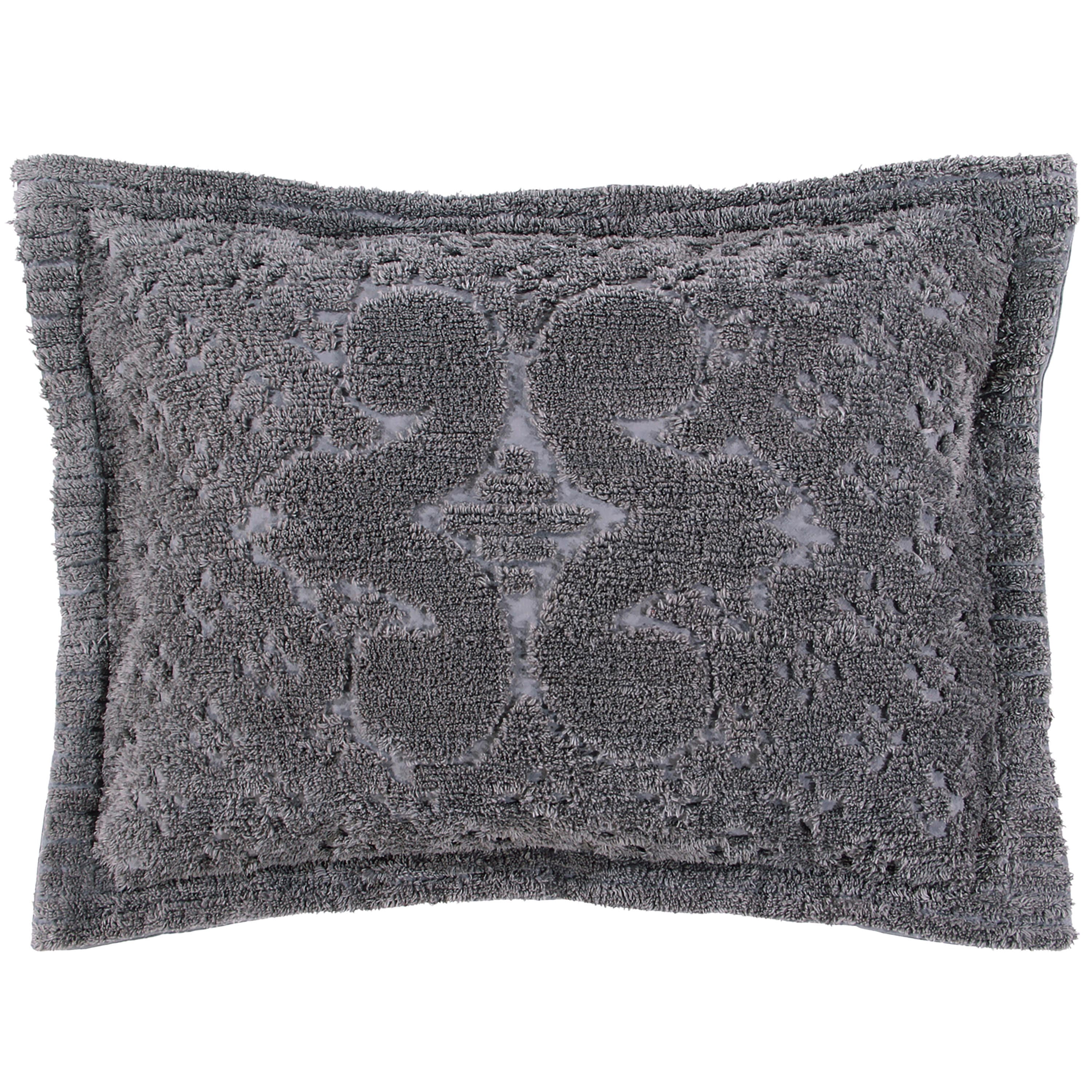 Better Trends 3 Piece Chenille Bedspread Set for Queen Bedspread 100% Cotton Lightweight Bedspread for all Season Ashton Collection (Gray)