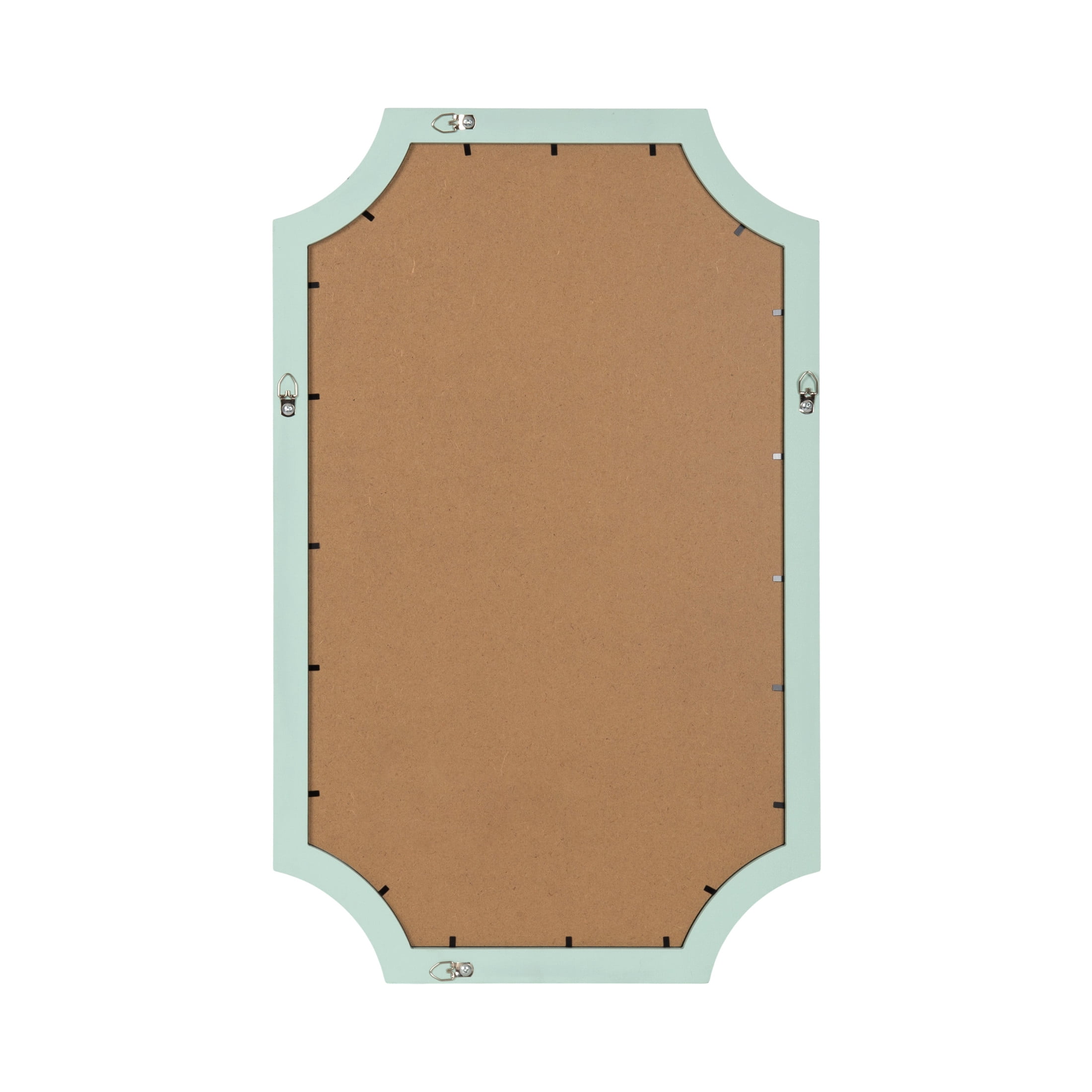 Kate and Laurel Holbrook Modern Framed Scallop Fabric Pinboard, 15 x 24, Green, Transitional Scalloped Bulletin Board for Use as Vision Board or Wall Organization