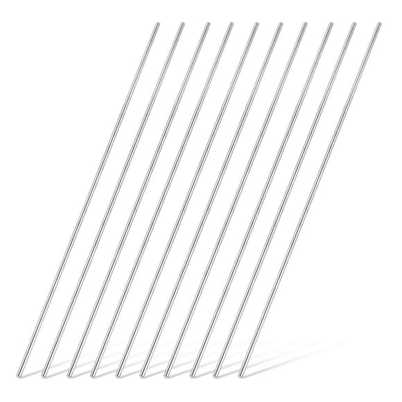 10pcs 316 Stainless Steel Round Rod Bar, 1x150mm Silver Solid Shaft Rods