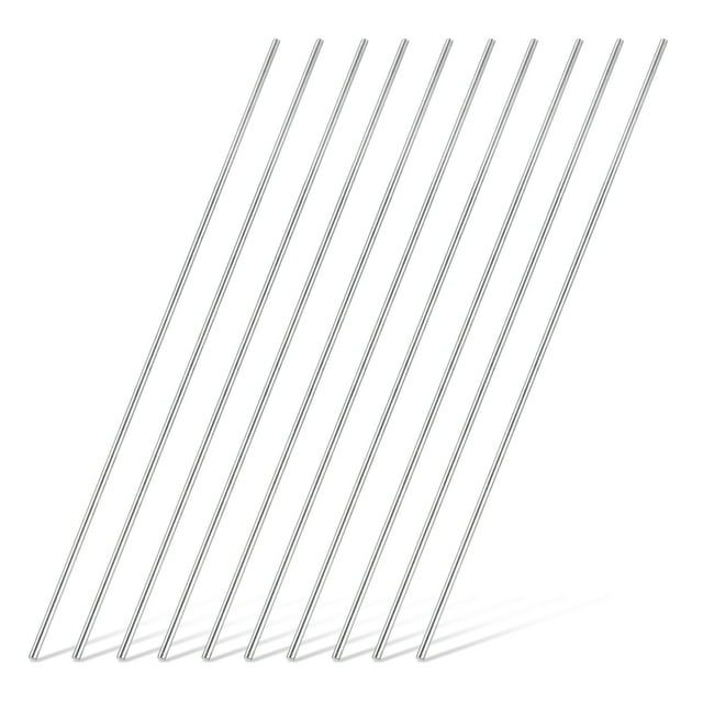 10pcs 316 Stainless Steel Round Rod Bar, 1x150mm Silver Solid Shaft Rods