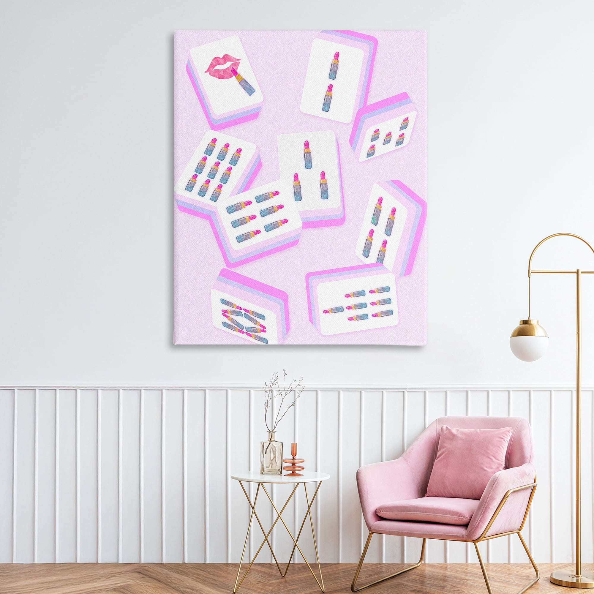 Stupell Industries Glam Lipstick Mahjong Tiles Canvas Wall Art, design by Ziwei Li