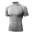 thumbnail image 5 of Yaoyar Mens Mock Neck Compression Tee, Short Sleeve Slim Fit Breathable Athletic Workout Base Layer Shirts, 5 of 6
