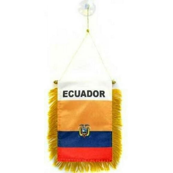 Ecuador MINI BANNER FLAG GREAT FOR CAR & HOME MIRROR HANGING 2 SIDED (FI)