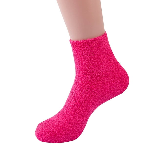 cfhntfmh Womens Fuzzy Socks Soft Cozy Solid Color Socks Winter Plush Warm Slipper Socks for Ladies Fall Winter Socks