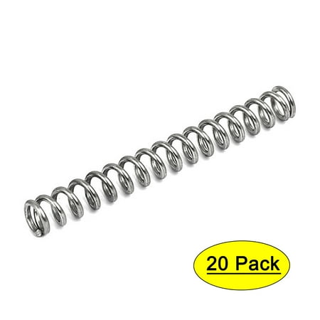 

1mmx6mmx50mm 304 Stainless Steel Compression Springs Silver Tone 10pcs