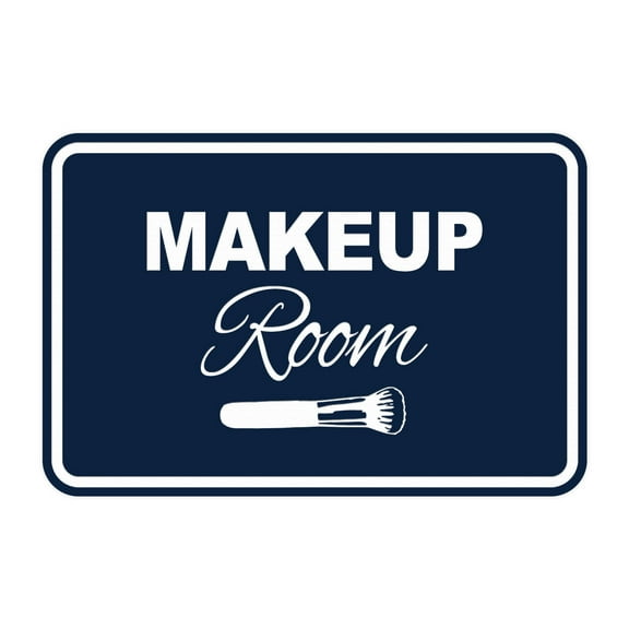Signs ByLITA Classic Framed Makeup Room Sign (Navy Blue / White) - Large