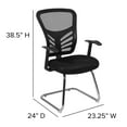 thumbnail image 6 of Emma + Oliver Black Mesh Side Reception Chair with Chrome Sled Base - Conference Room Chair, 6 of 14