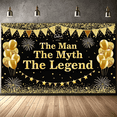 thumbnail image 7 of Golden Theme Birthday Banner Glitter Design The Man The Myth The Legend for Celebration Indoor Party Event, 7 of 7