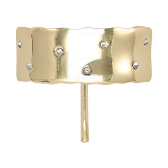 Unique Bargains 1 Pc Ponytail Buckle Hair Clip Rhinestone Arch-shaped Hair Ponytail Cuff for Women Gold tone