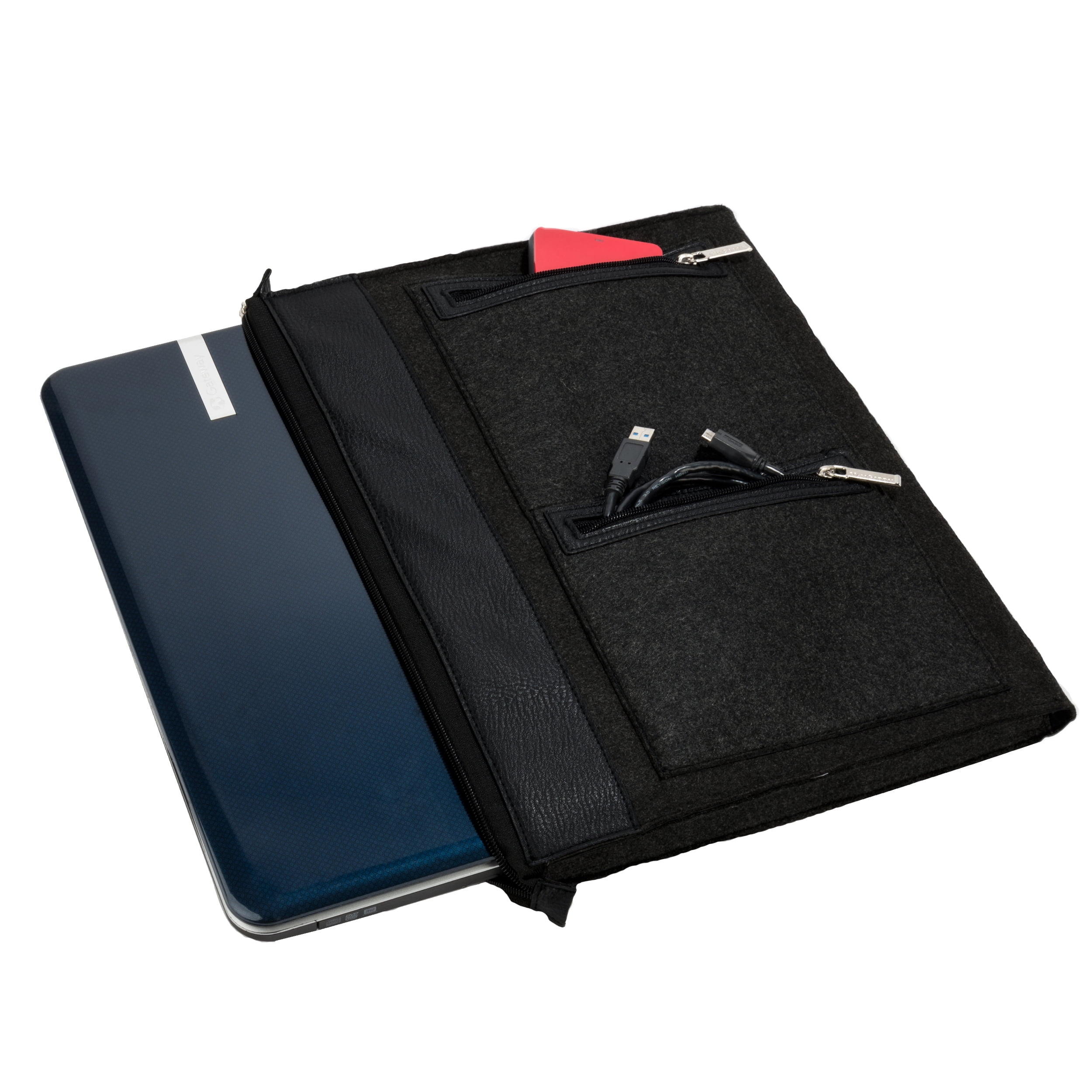 VANGODDY Exo Woolen Felt Universal Sleeve for 17 inch Laptops with 6 Feet HDMI to HDMI Combo Bundle