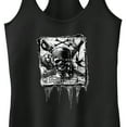 thumbnail image 2 of Junior's Pirates of the Caribbean: Curse of the Black Pearl Black and White Skull Logo  Racerback Tank Top, 2 of 5