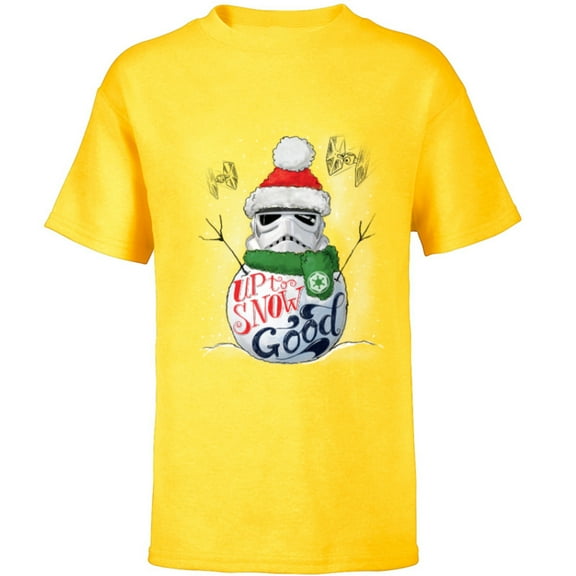 Star Wars Stormtrooper Up to Snow Good Funny Holiday - Short Sleeve T-Shirt for Kids -Customized-Yellow