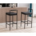 thumbnail image 6 of EALSON Modern Bar Stools Set of 4 Leather Upholstered Bar Height Barstools with Low Back and Metal Frame 30 Inch Couter Tall Bar Chairs Industrial Island Chairs for Kitchen/Pub, Black, 6 of 14