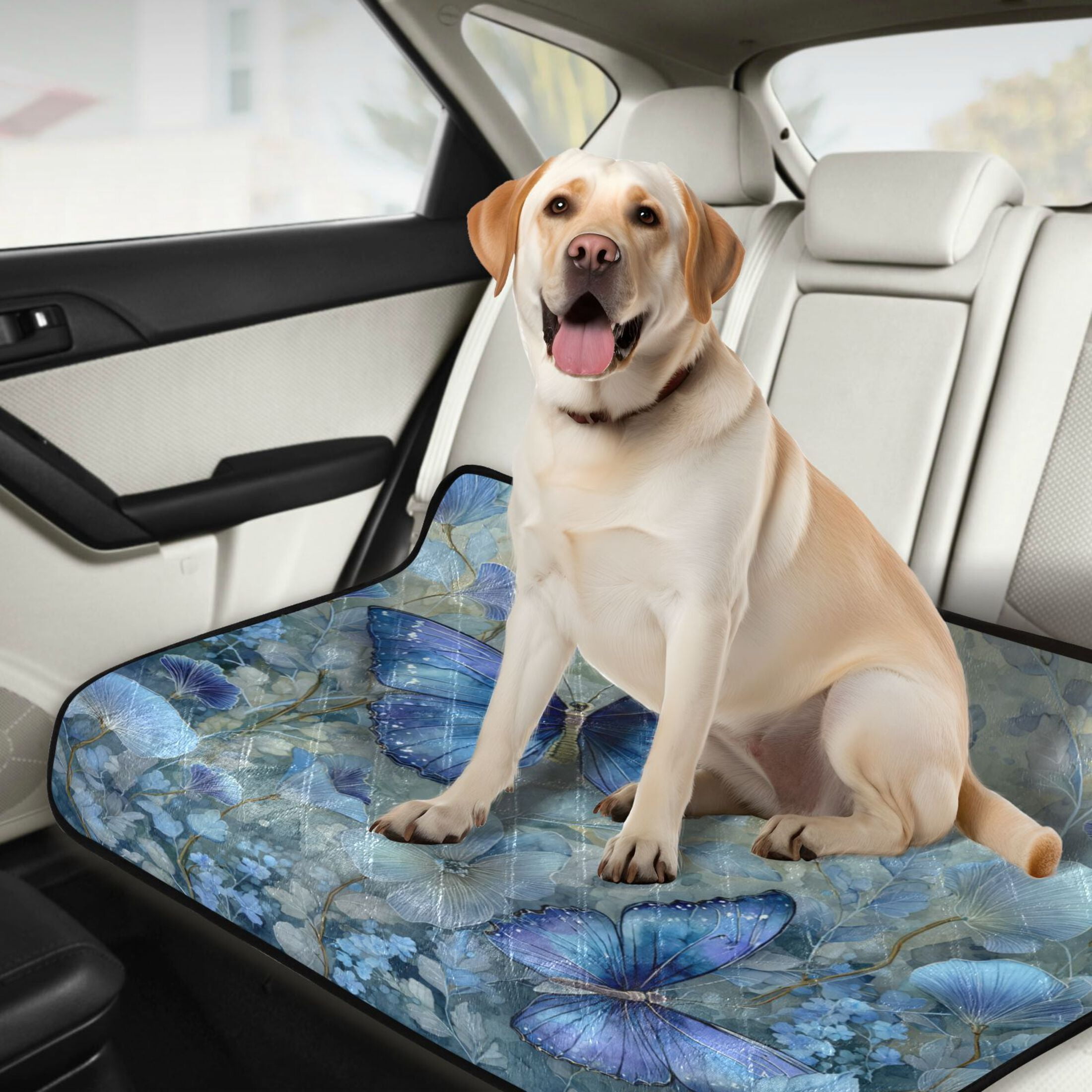 Qxltty Butterfly Floral Cat litter Pads Pet Set of 3 Diaper Mats Center Anti-leakage Layer Absorbent Soft and Comfortable