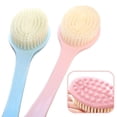 thumbnail image 2 of Paquete de 2 estropajos de espalda para ducha, esponja de baño, cepillo corporal de ducha con cerdas y lufa, cepillo de espalda, mango largo para ducha, cepillo exfoliante corporal para hombres y mujeres (azul y rosa)   JM, 2 of 5