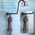 thumbnail image 5 of Wowow Wall Bar Shower Kit 1-Spray 8 in. Round Rain Shower Head with Hand Shower in Matte Black (Valve Not Included), 5 of 8