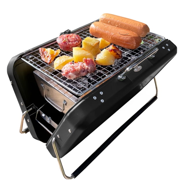 Parrilla Portátil de Carbón BECUSSITTA Plegable de Acero Inoxidable