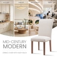thumbnail image 6 of Mid-Century Fabric Dining Chairs with Nailhead Detail and Wooden Legs, Upholstered Side Chairs for Kitchen and Dining Room – Beige, 6 of 7