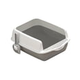 thumbnail image 1 of Cat Litter Tray, Cat Litter Box Anti Splashing Sturdy with High Side Large Tall Gray, 1 of 9