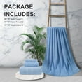 thumbnail image 3 of Beartech 8 Piece Microfiber Bath Towel Set,700GSM Quick Dry & Less Lint, 2 Oversized Bath Towels, 2 Towels & 4 Washcloths,Highly Absorbent,Ultra Soft Shower Towel For Bathroom Hotel-Blue, 3 of 8
