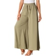 thumbnail image 4 of INSPIRE CHIC Women's Casual High Waist Drawstring Elastic with Pocket Wide Leg Pants, 4 of 5