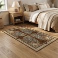 thumbnail image 2 of ODIKA 5'x7' Washable Area Rug Non-Slip, Low Pile, Stain Resistant Spotted Farmhouse Symmetrical Brindle Patchwork Bold Cow Print Refined for Guest Room, Lounge, Apartment, 2 of 7