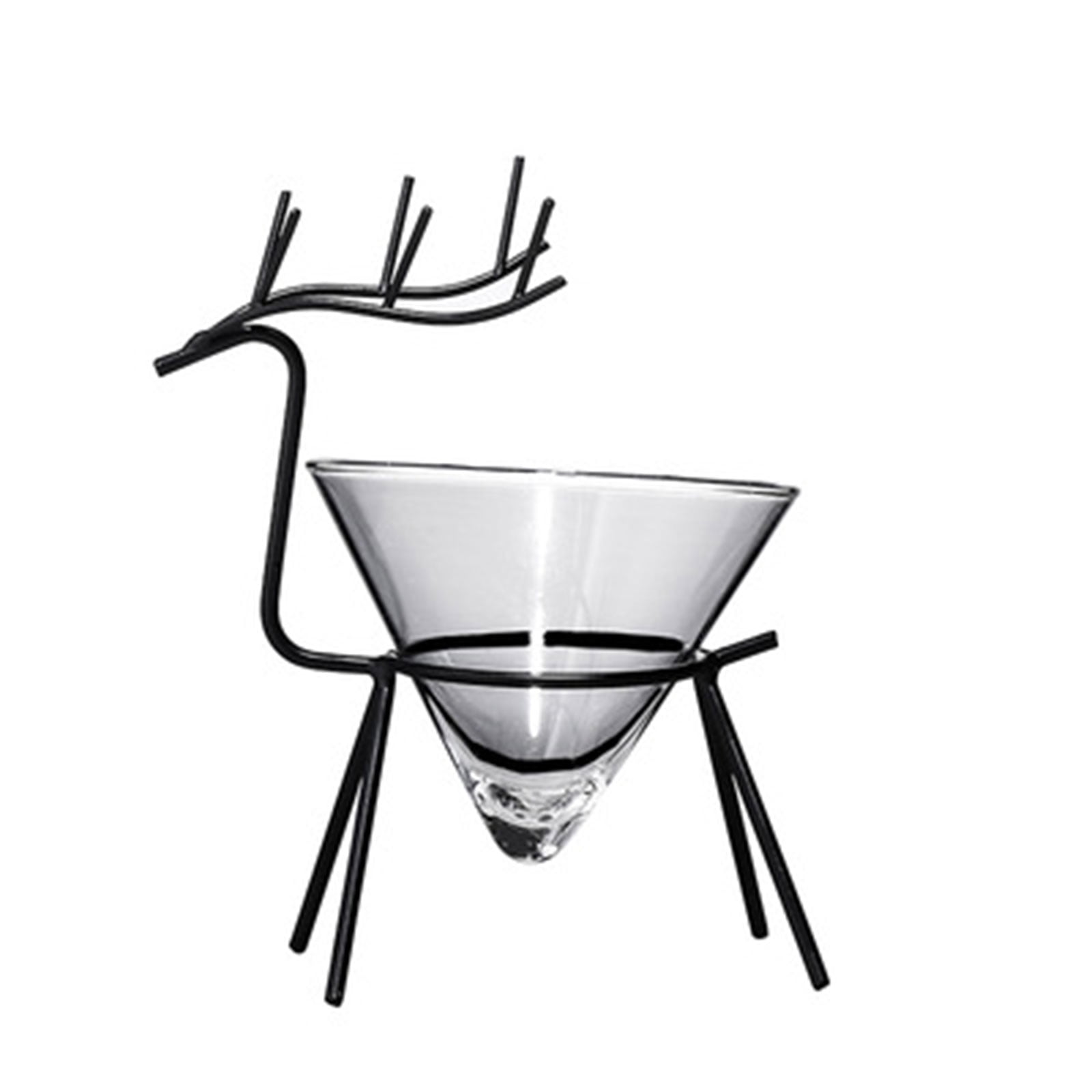 MANNYA Cocktail Glass with Iron Elk Holder Martini Wine Glass for