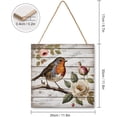 thumbnail image 2 of Zomyto 12x12 In Square Hanging Wood Sign Robin Theme Wall Art, 2 of 8