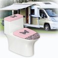 thumbnail image 5 of HELLHERO Leopard Blend Stretch Toilet Dust Cover Set & Washable and Reusable Elastic Edge Elastic Bottom with 2 Pack Toilet Seat Cover Set, 5 of 7