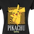 thumbnail image 3 of Pokémon - Pikachu Abstract Background - Juniors Fitted Graphic T-Shirt, 3 of 5