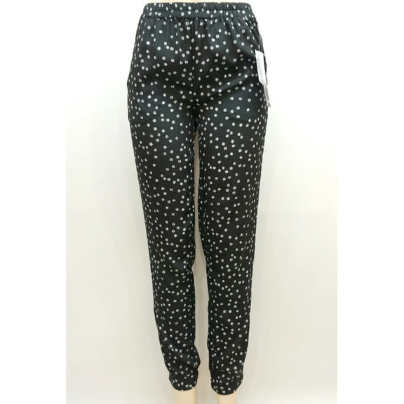 Kensie Black Dot Print Soft Causal Pants Lightweight Women's Medium
