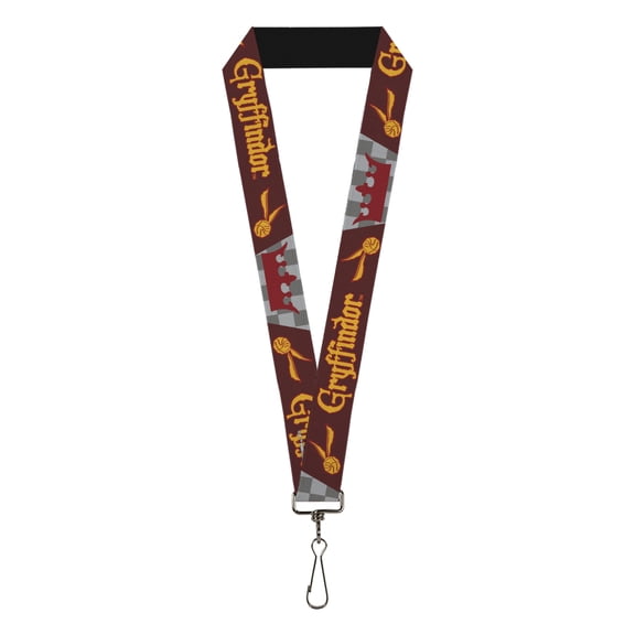 The Wizarding World of Harry Potter Lanyard, Harry Potter Gryffindor Quiditch Ball Crown Red Golds Grays, Elastic
