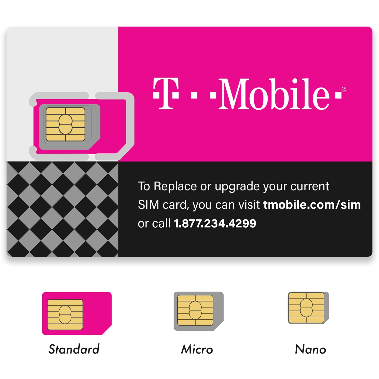 Incierto Sociable Buzo T-Mobile Triple Cut Sim Card - Walmart.com