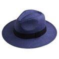 thumbnail image 1 of Sombreros para el sol para hombre, sombrero Panamá de ala ancha, sombrero de playa, sombreros de paja para hombre, protección solar, sombreros Fedora plegables para hombre., 1 of 8