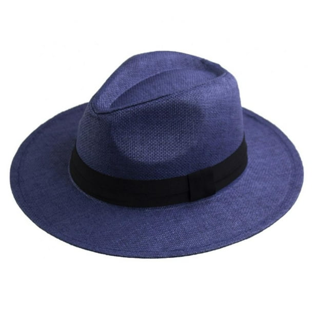 Sombreros para el sol para hombre, sombrero Panamá de ala ancha, sombrero de playa, sombreros de paja para hombre, protección solar, sombreros Fedora plegables para hombre.