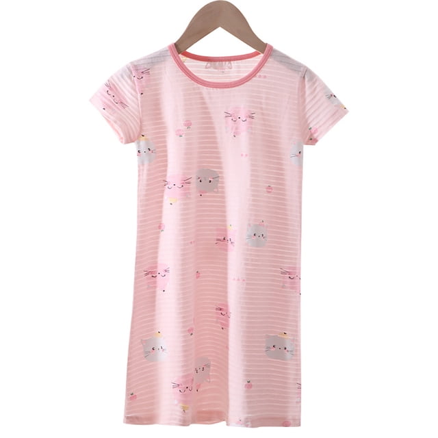 Chemise de Nuit d'Été Douce en Coton pour Filles, Robe de Nuit, Chemise de Nuit, Pyjama 3-12 Ans