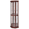 thumbnail image 4 of Appledale 6-shelf Corner Curio Display Cabinet Medium Brown, 4 of 11