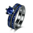 thumbnail image 2 of Riforla Women Finger Rings Gift Alloy Ring Wedding Zircon Size Colorful Jewelry Rings Womens Jewelry Blue 5, 2 of 7