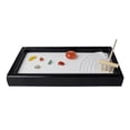 thumbnail image 1 of Caja de arena de madera zen para oficina para niños y adultos con bandeja de piedras coloridas, 1 of 8